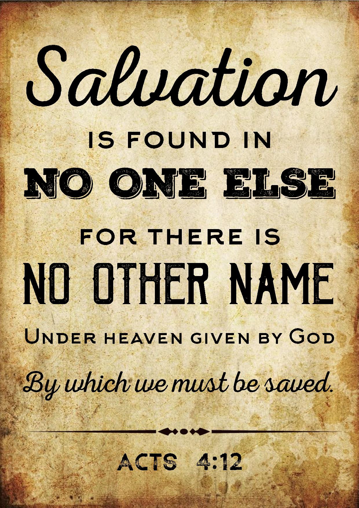 Acts 4 Verse 12 Image Griffithstown Baptist Church